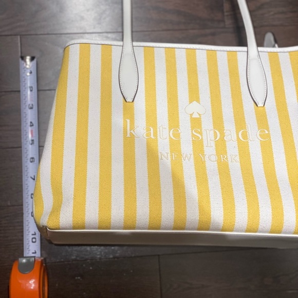 Kate Spade Street Yellow Striped Tote Bag authentic - Picture 5 of 7